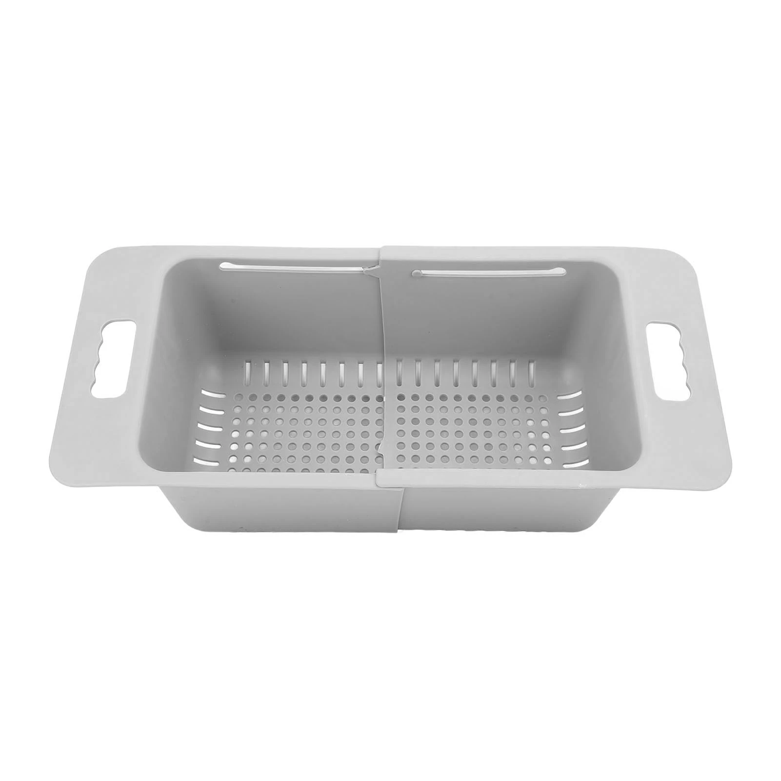 HUSHUI Adjustable Chest Freezer Basket, Expandable Deep Storage Organizer Bin with Handle for Easy Kitchen Organization (Gray)