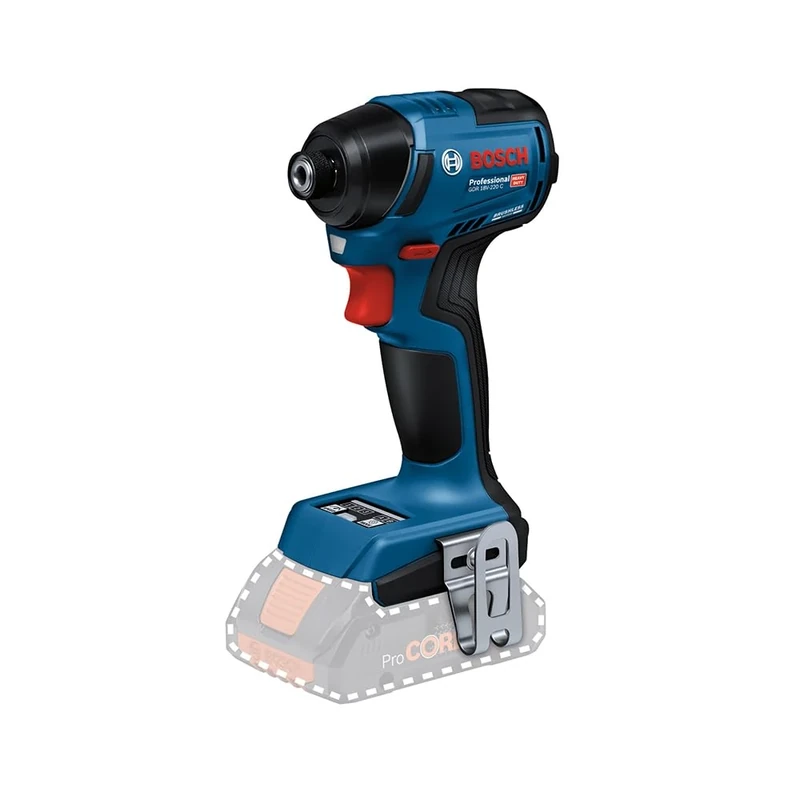 Bosch Professional 18V System Cordless Impact Driver GDR 18V-220 C (up to 3,400 RPM, Torque of 220 Nm, brushless Motor, Without Batteries and Charger, incl. 1 x Belt Clip, 1 x bit Holder)