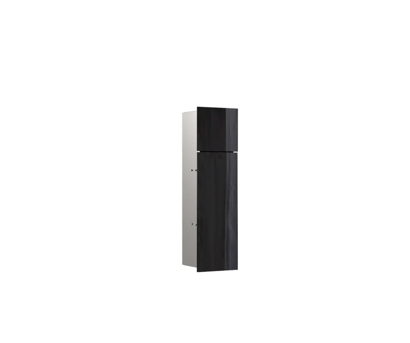 emco asis pure toilet module with glass front door hinge right, flush-mounted, 600 mm, black
