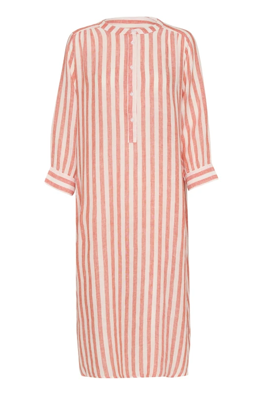 Part Two Women's Aliapw Regular Fit Mid Calf Dress Casual, Mandarin Red Stripe, UK 14