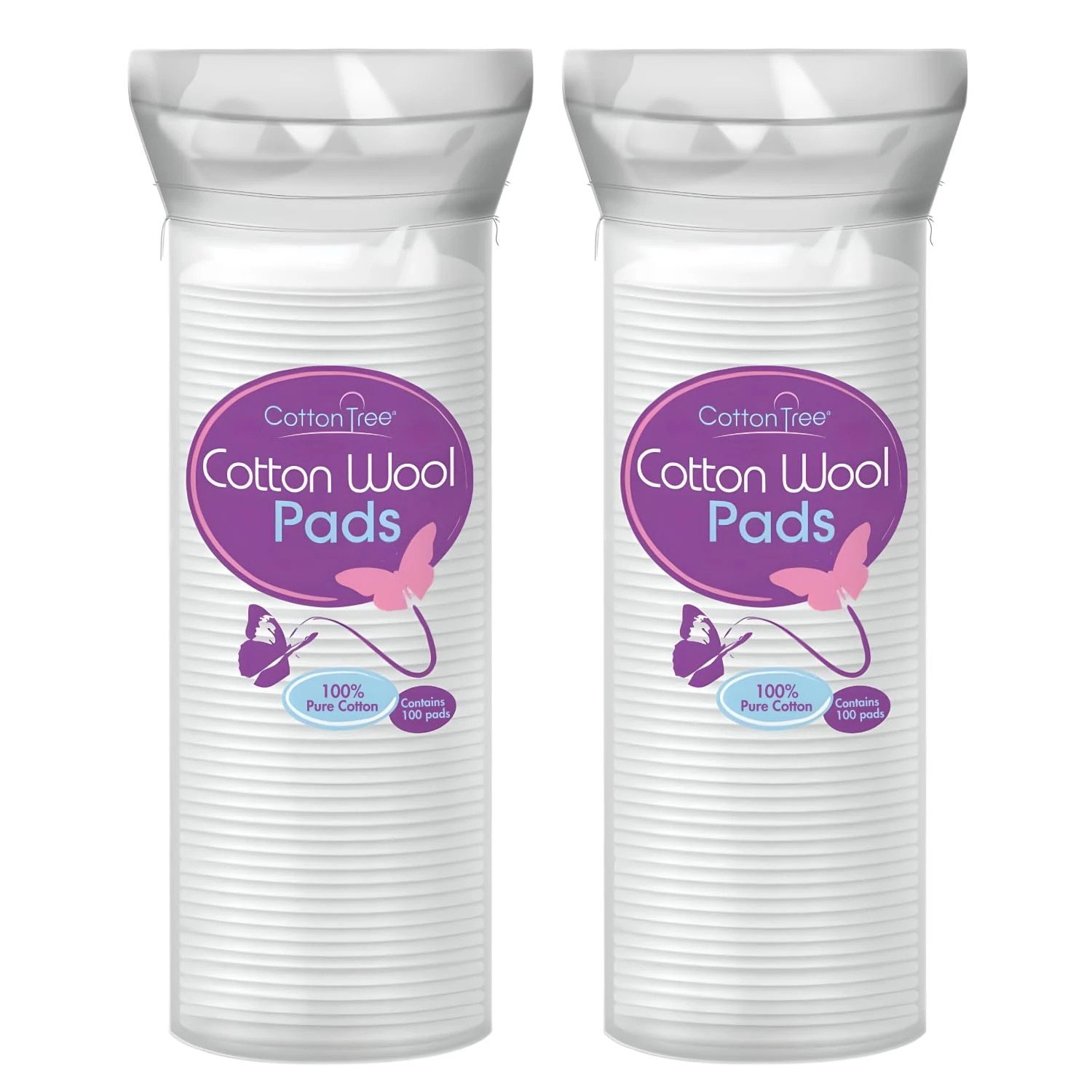 Cotton Tree Cotton Wool Pads – 2 Packs of 80 Soft & Gentle Cotton Pads – Ideal for Makeup Removal & Skincare, Size Small