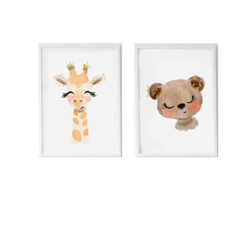 Crochetts Sheets 30 x 42 x 1 cm Bear Giraffe 2 Pieces