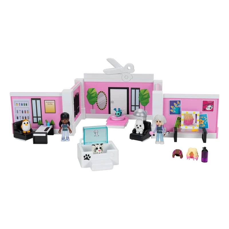 Adopt Me! Pet Salon Deluxe Playset - Top Online Game - Exclusive Virtual Item Code Included - Featuring Your Favourite Adopt Me! Pets, Characters, and Playscapes