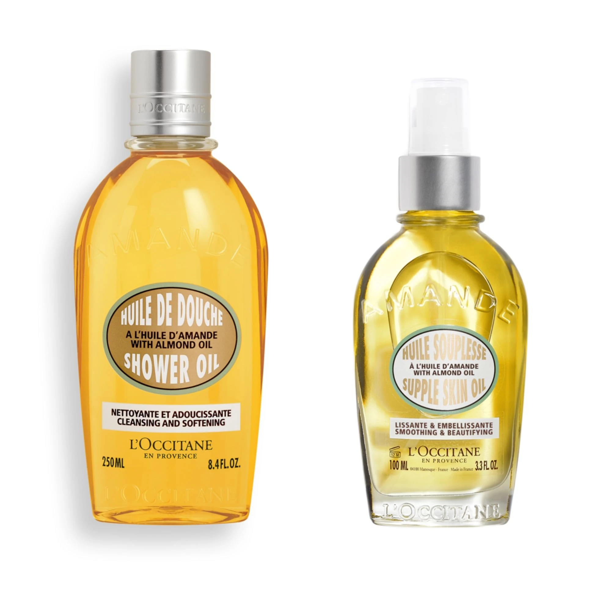 L'OCCITANE Almond Oil Bodycare Essentials | Sweet Scented, Moisturising & Nourishing | Vegan & 99% Readily Biodegradable | Luxury & Clean Beauty Bodycaren Duo for All Skin Types