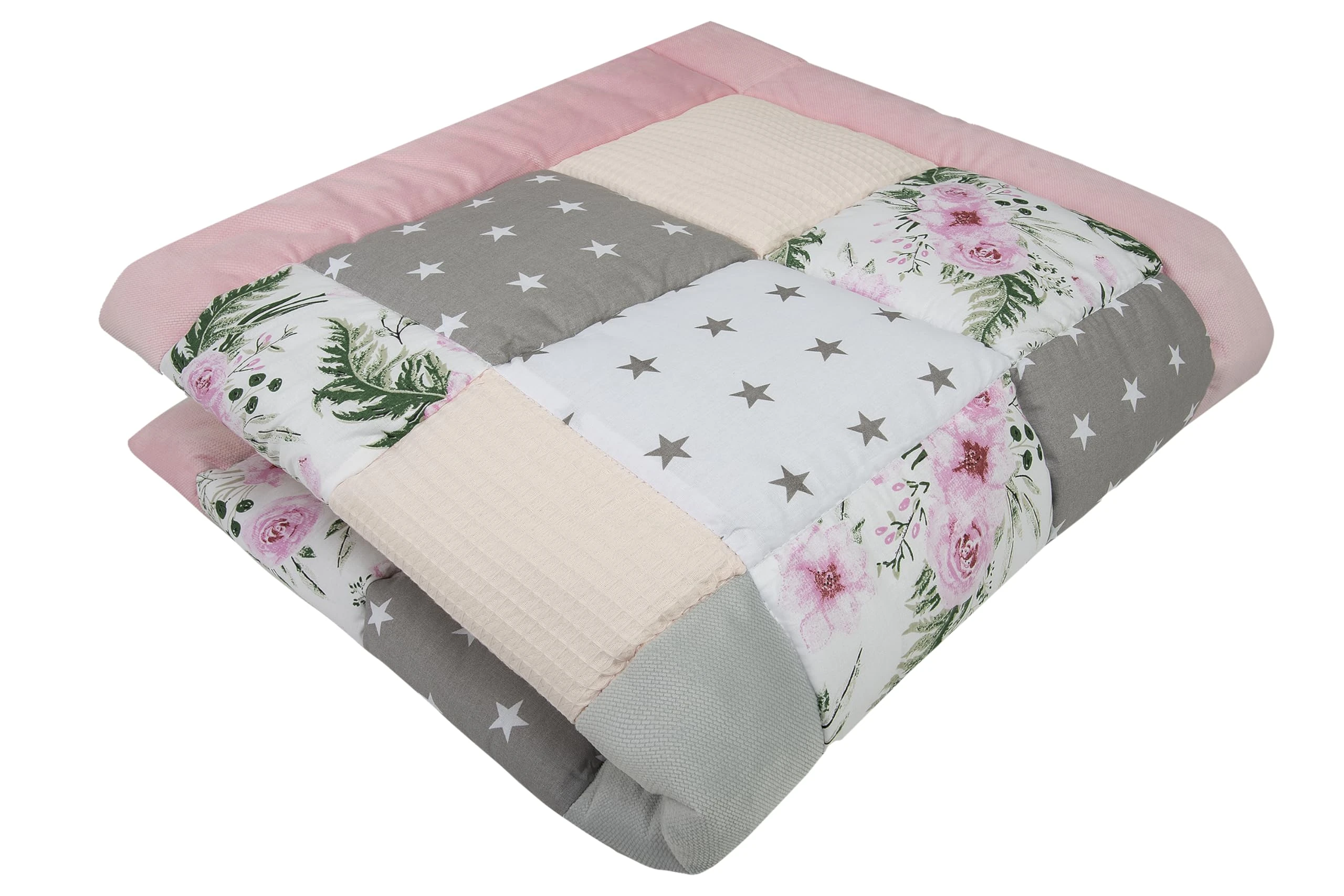 Medi Partners Crawling Blanket 100% Cotton 100x100cm Multifunctional Thick Soft Play mat Baby Playpen Insert