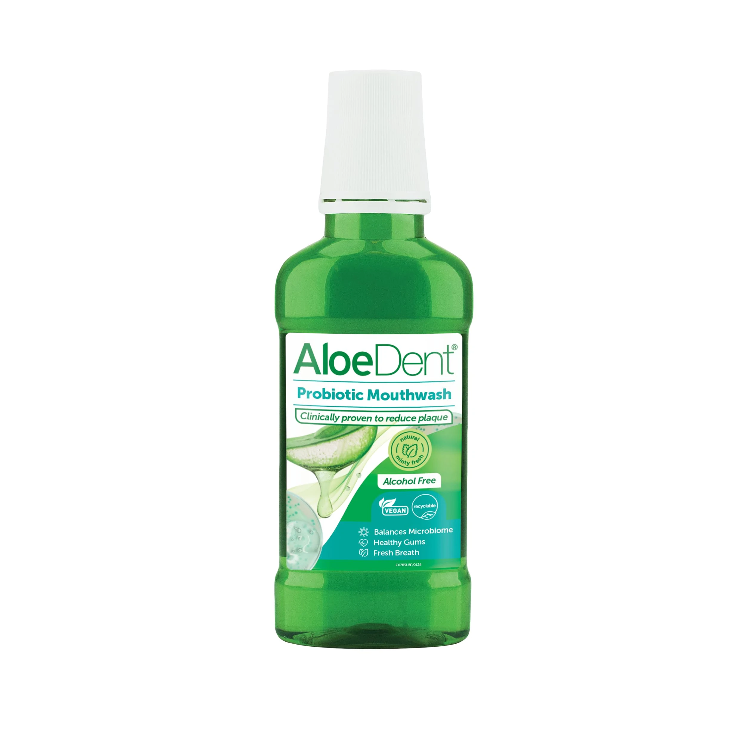 Aloe Dent - Probiotic Aloe Vera Mouthwash - Alcohol Free - Balances Microbiome, Supports Healthy Gums & Freshens Breath - Vegan & SLS Free - 250ml - 1 Pack