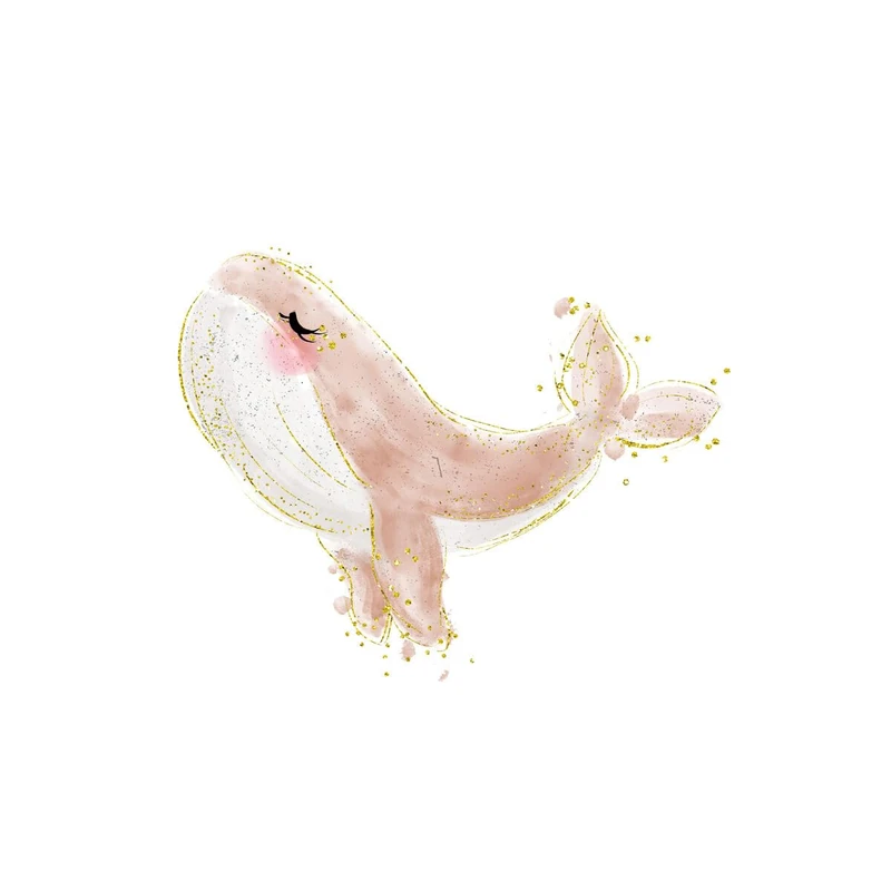 Crochetts Print 30 x 42 x 1 cm Pink Whale