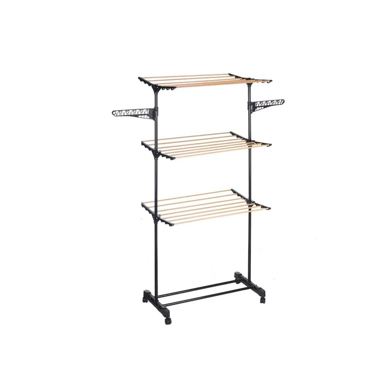 Kipit Clothesline Black Natural Iron 82 x 165 x 59 cm
