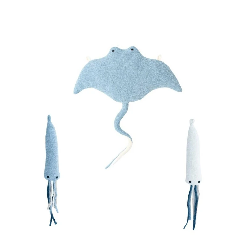 Crochetts Plush Ocean Blue 59 x 11 x 65 cm 8 x 5 x 59 cm 3 Pieces - Image 1
