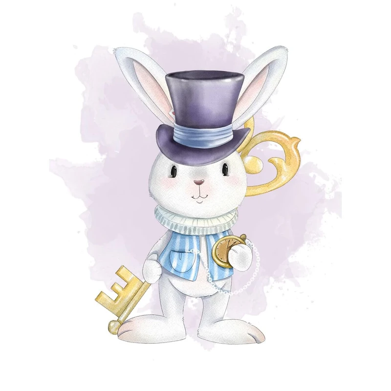Crochetts Print 33 x 43 x 2 cm Rabbit