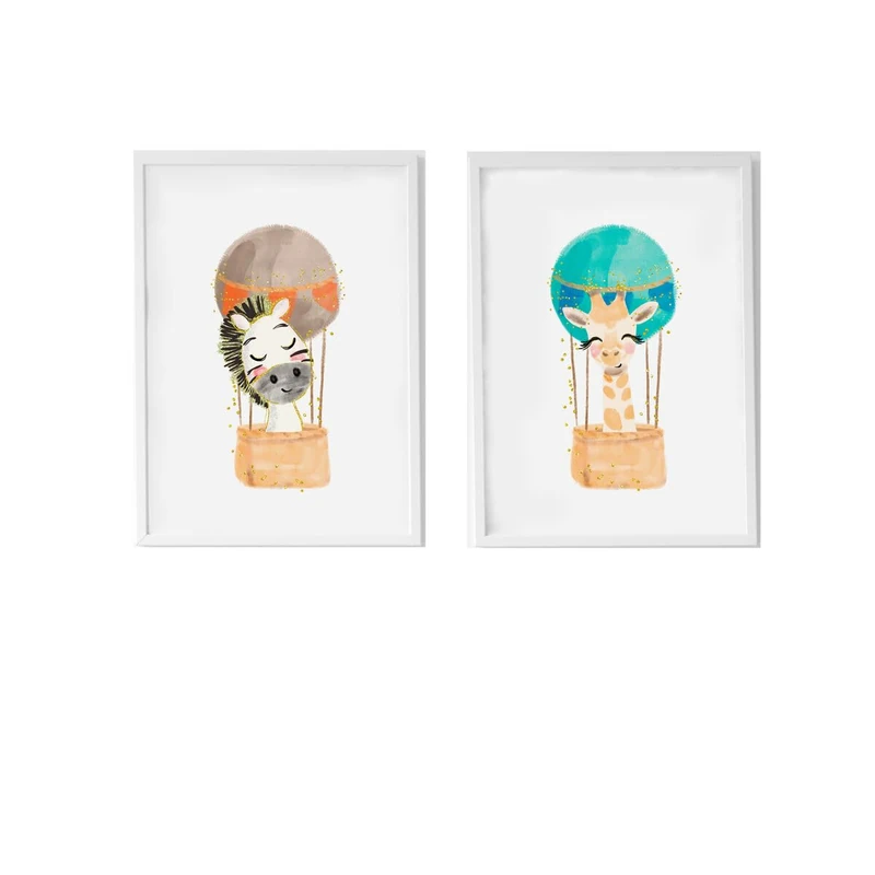 Crochetts Sheets 33 x 43 x 2 cm Zebra Giraffe 2 Pieces