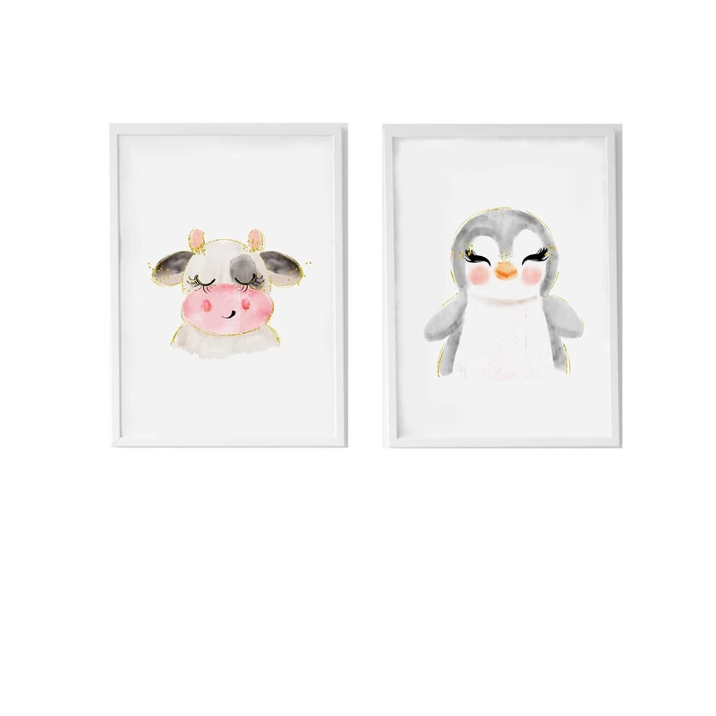 Crochetts Sheets 33 x 43 x 2 cm Cow Penguin 2 Pieces
