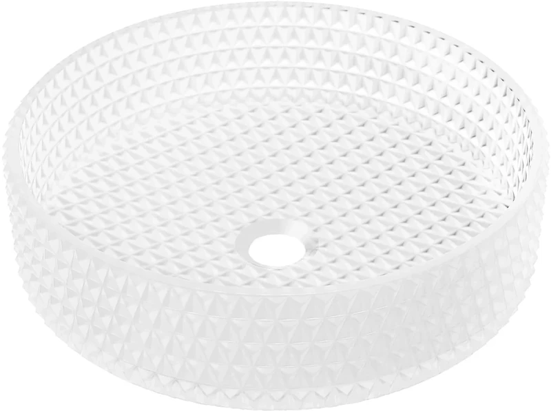Mexen Bathroom Sink Made of Glass and with a Single Bowl Aura - Transparent/matt - 24013930