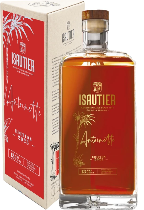 Isautier - Antoinette 13 Year Old Cask Strength Rum Gift Box - Reunion Island Traditional Aged Rum, Ex-Cognac Casks - 58% ABV (1 x 70cl)