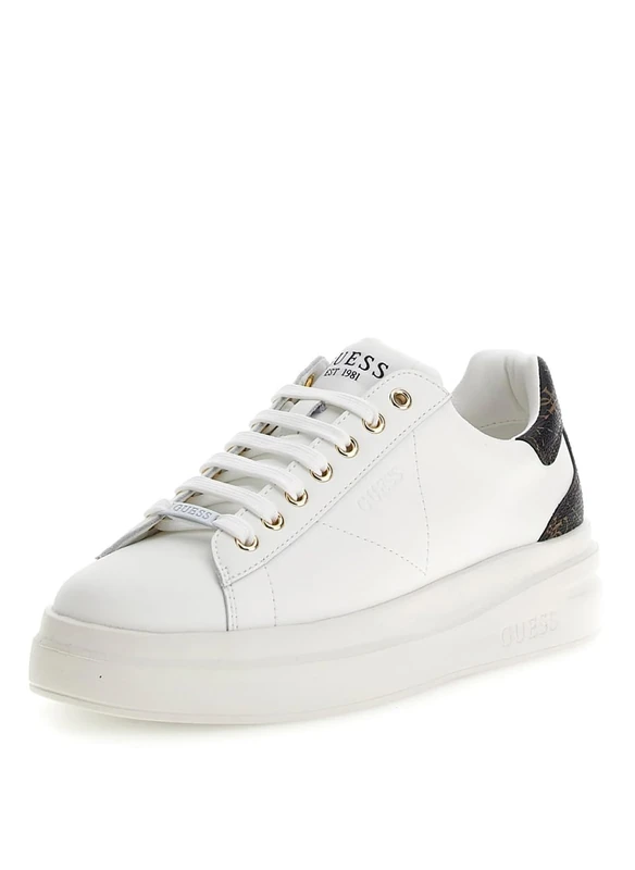 GuessWomen'sELBINASNEAKER Cupsole LOWWHITE BROWN38