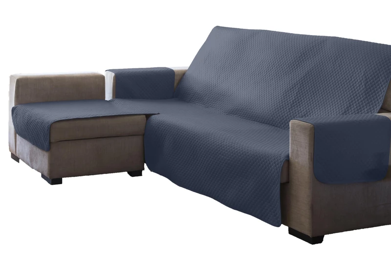 Estoralis AVA | Modern Chaise Longue Cover | Stone Quilted Fabric | Chaisse Longue 240 cm Left Arm Fabric Size 240 x 255 cm (WxH) | Protector for All Types of Sofas
