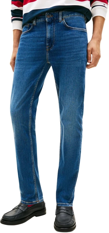 Tommy Hilfiger Men's CORE Bleecker MID Blue MW0MW39041 Slim, Denim, 34W / 32L