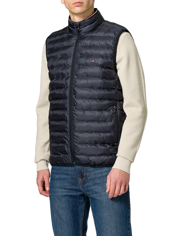 Tommy Hilfiger Men's CORE PACKABLE RECYCLED VEST MW0MW39989 Vest, Blue, 3XL