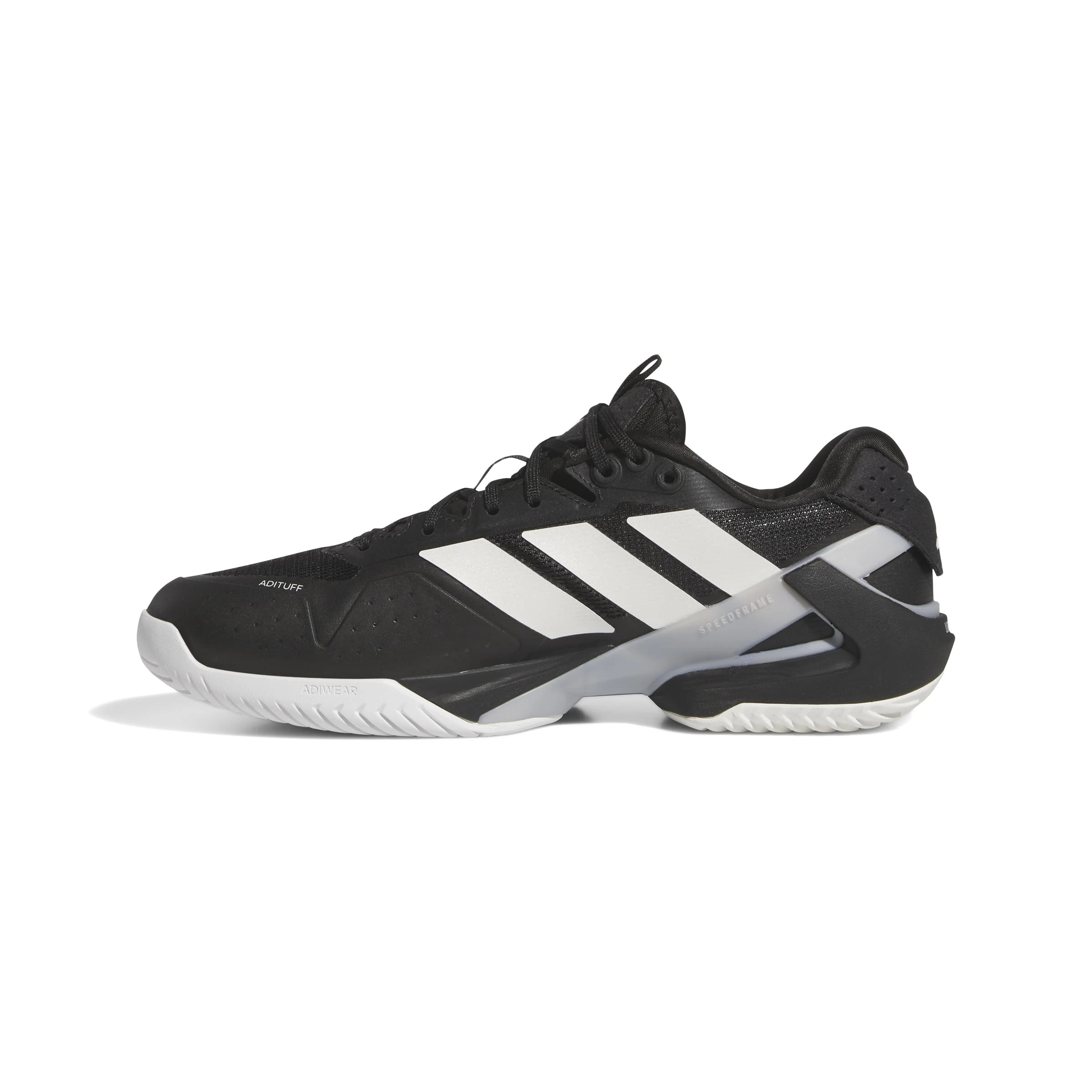 adidas Men's Adizero Ubersonic 5 Tennis Sneaker, Black Zero Metallic Silver Metallic, 15 UK