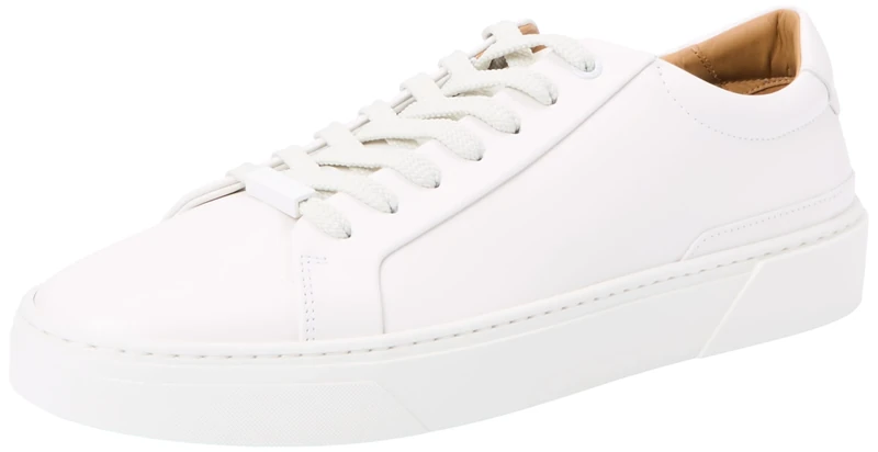 BOSS Mens Gary Tenn Gary Leather Low-top Trainers with Branded lace Loop Size 7