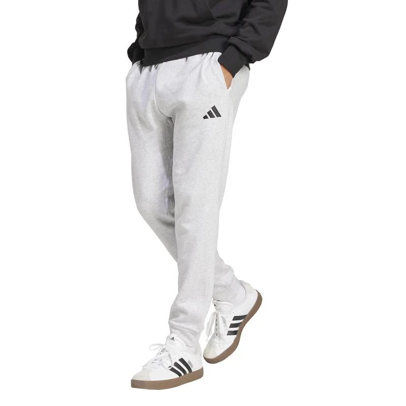 Adidas Men's Essentials Feel Cozy Fleece Pants Sweatpants, Light Grey Heather/Black, XXL