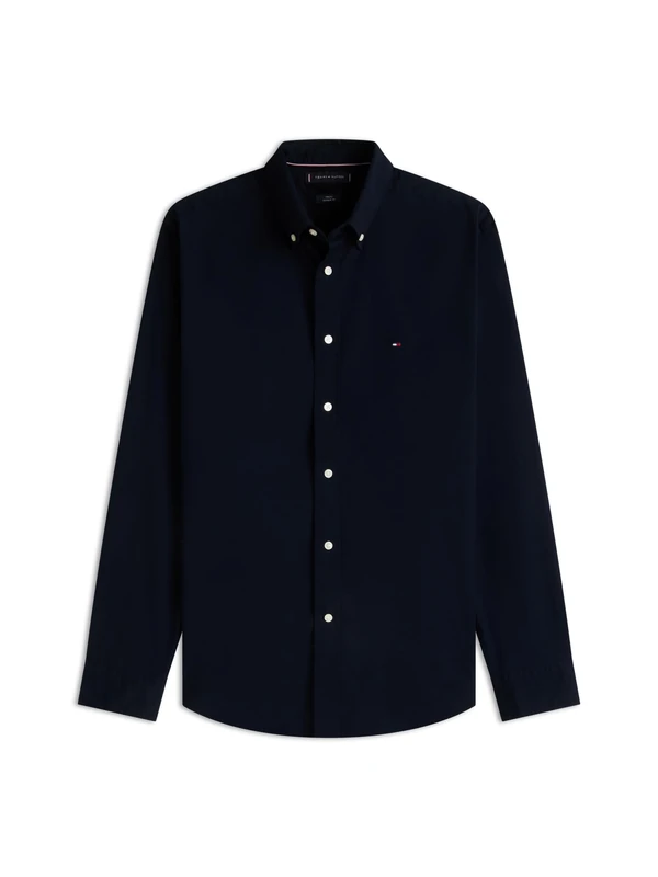 Tommy Hilfiger Men's CORE Flex POPLIN Solid RF Shirt MW0MW39988 L/S Shirt, Blue, M