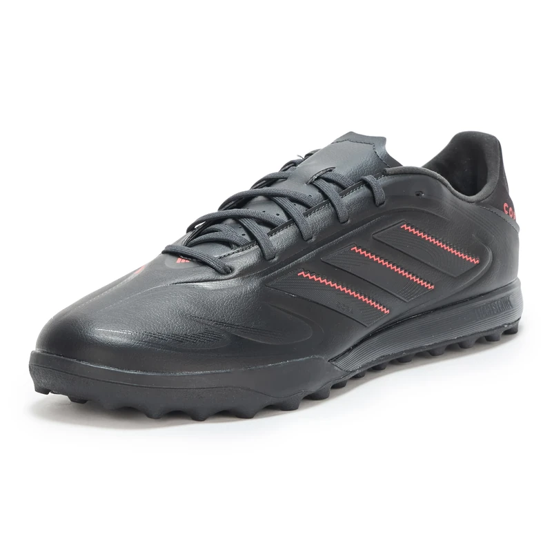 adidas Unisex-Adult Copa Pure 3 League Turf Sneaker, Black/Carbon/Lucid Red, 8 Women/7 Men