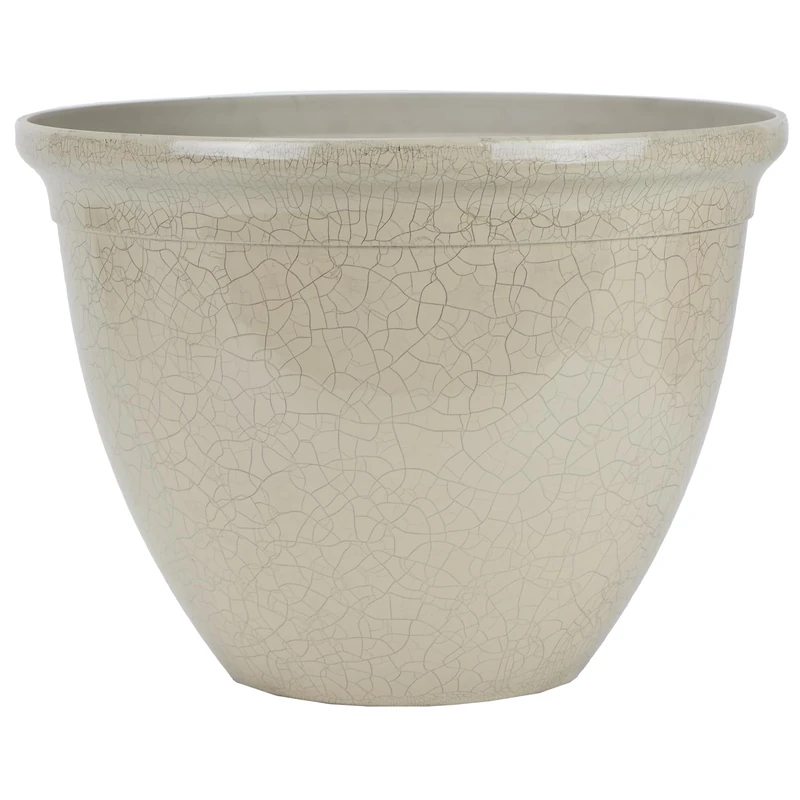 The HC Companies Planter, Resin, Greige Crackle, L