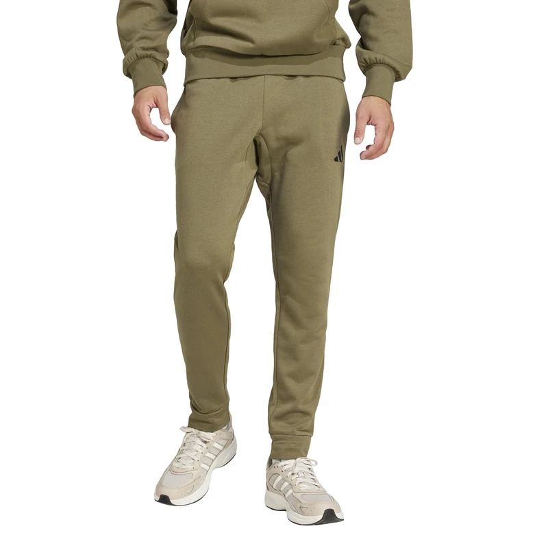 adidas Men's Essentials Feel Cozy Fleece Pants, Olive Strata/Black, S Tall