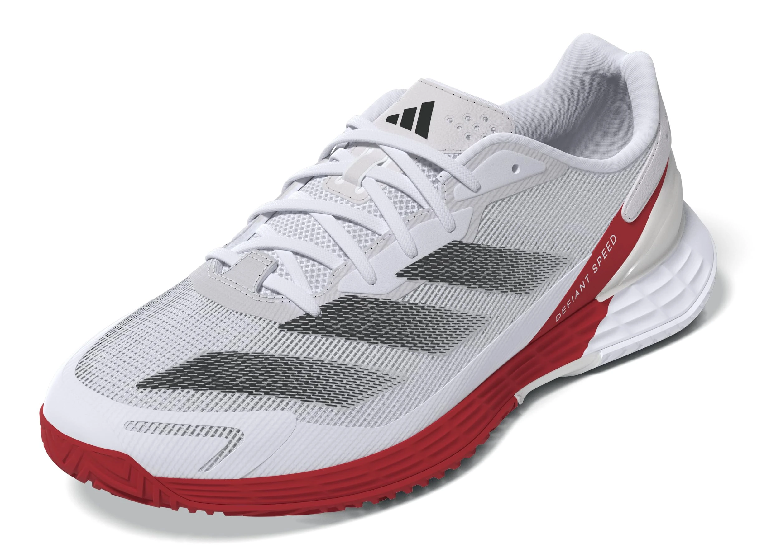 adidas Men's Defiant Speed 2 Tennis Sneaker, White Black Pure Ruby, 6.5 UK
