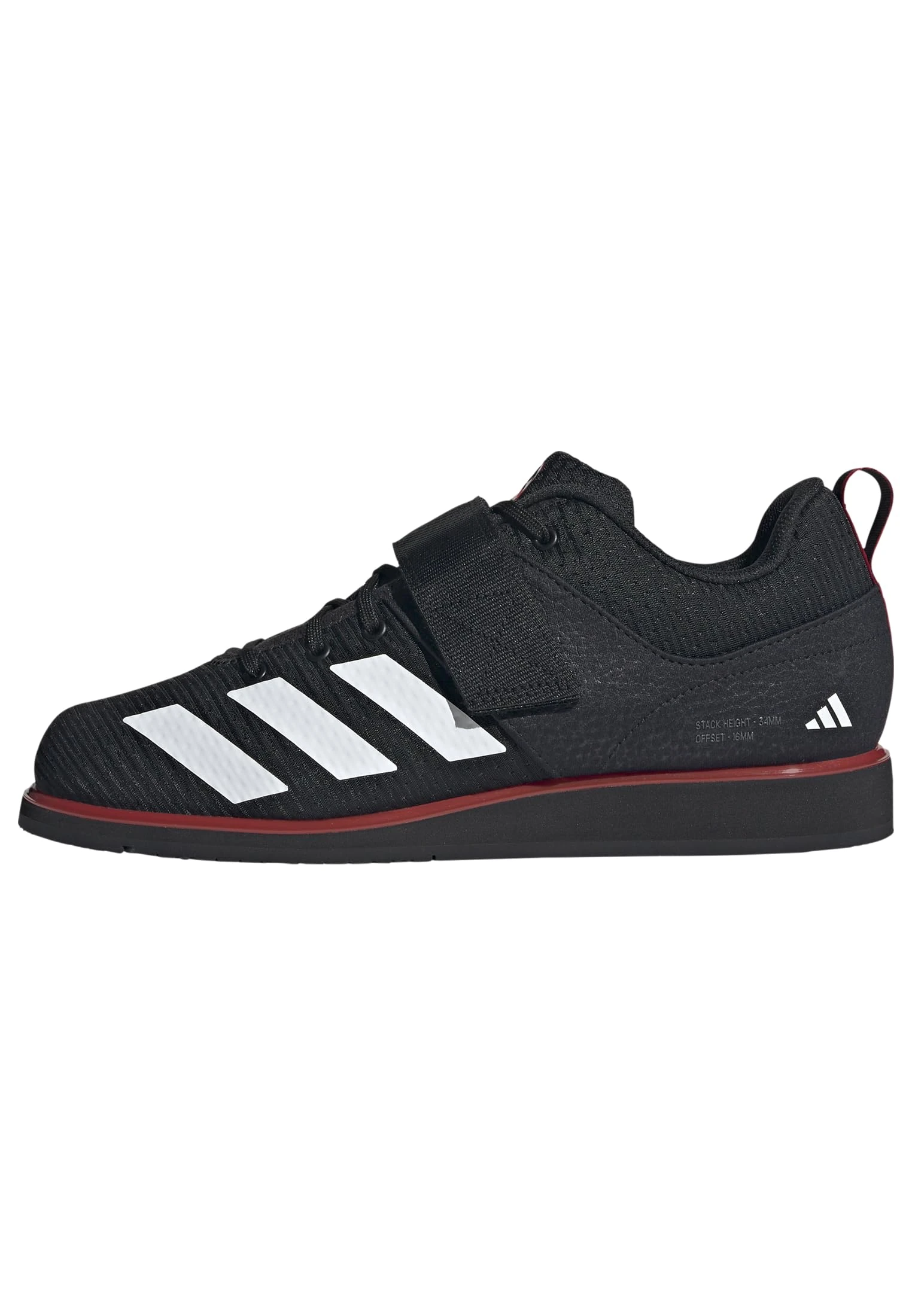 Adidas Unisex Powerlift 5 Weightlifting Sneaker, Black/White/Pure Ruby, 15 UK