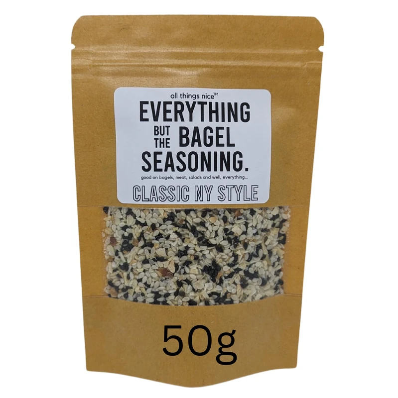 Everything But The Bagel Seasoning Mix, 50g, Made in the UK, Season Meats, Eggs and More, Mixed Spices, Classic New York Deli Style