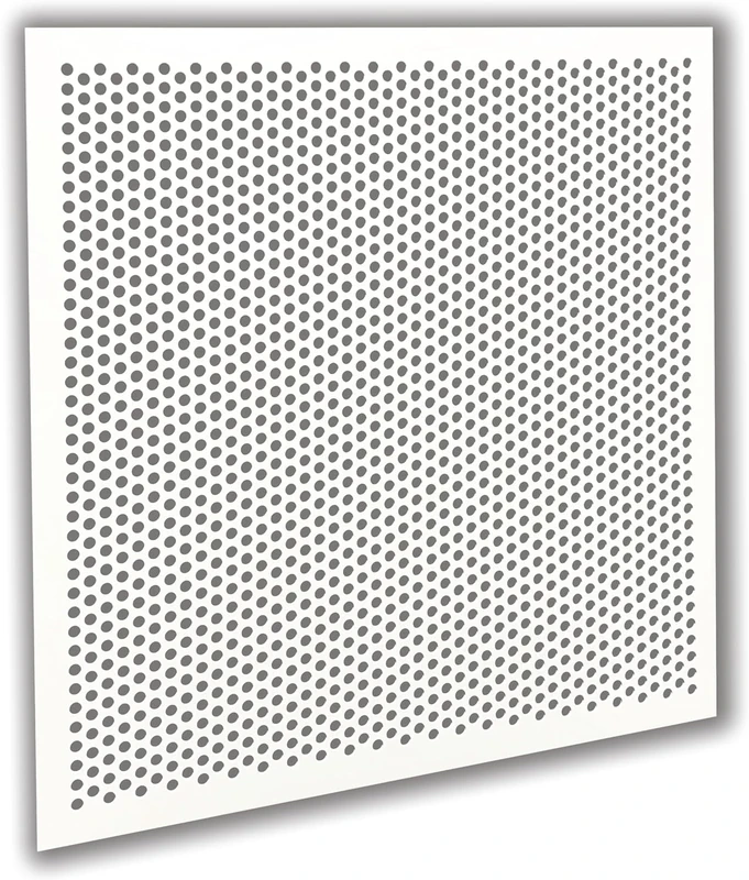 2'x2' White Plastic Perforated Tile with 3/8" Holes (4-Pack)