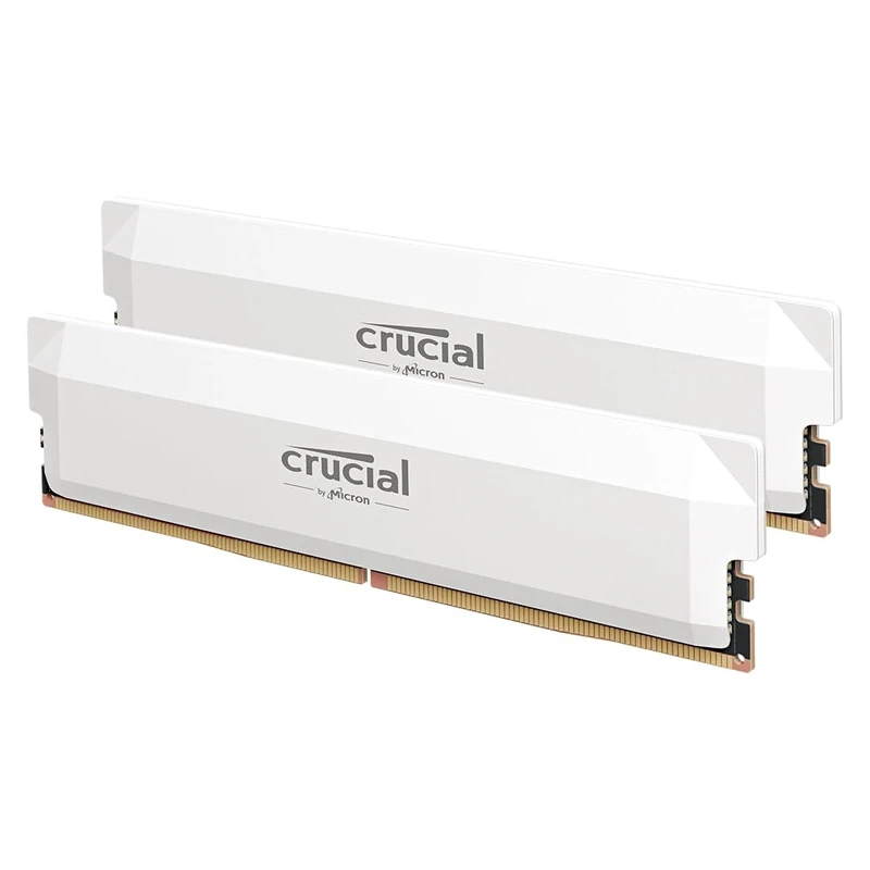 Crucial Pro DDR5 RAM 32GB Kit (2x16GB) 6000MHz CL36, Overclocking Gaming, Intel XMP 3.0 / AMD EXPO, Computer Memory (PC), White - CP2K16G60C36U5W