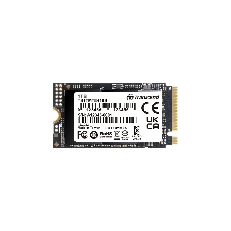 Transcend MTE410S 1TB M.2 2242 NVMe PCIe Gen4 x4 SSD, Read/Write up to 5,000/3,500 MB/s for Handheld Gaming PCs, Ultrabooks& Mini PCs TS1TMTE410S