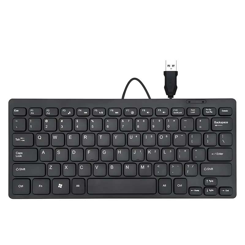 ZHSDUEWN Wired USB Mini Keyboard, Universal 78-Key Ultra-thin Keyboard, Slim Ergonomic Portable Mini Business Keyboards For Desktop Computer Laptop PC