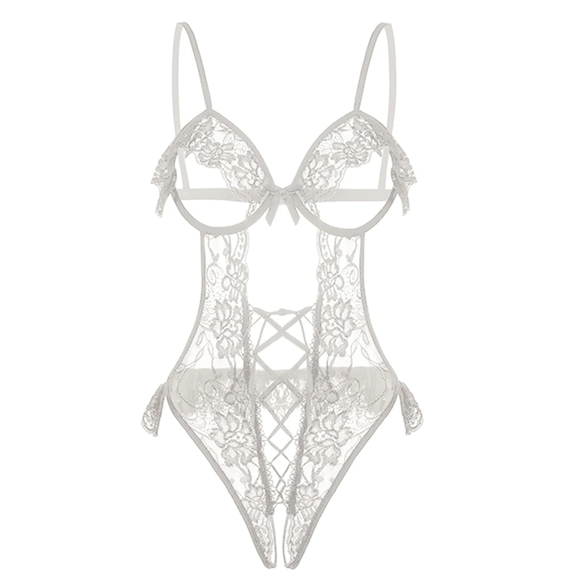 Satohom Women’s Sexy Lingerie Set with Underwired Lace Push Up Bra Naughty See-Through Underwear for women Nightwear Teddy Babydolls One-Piece Strappy Negligees Sleepwear Erotic Bedroom Bodysuit