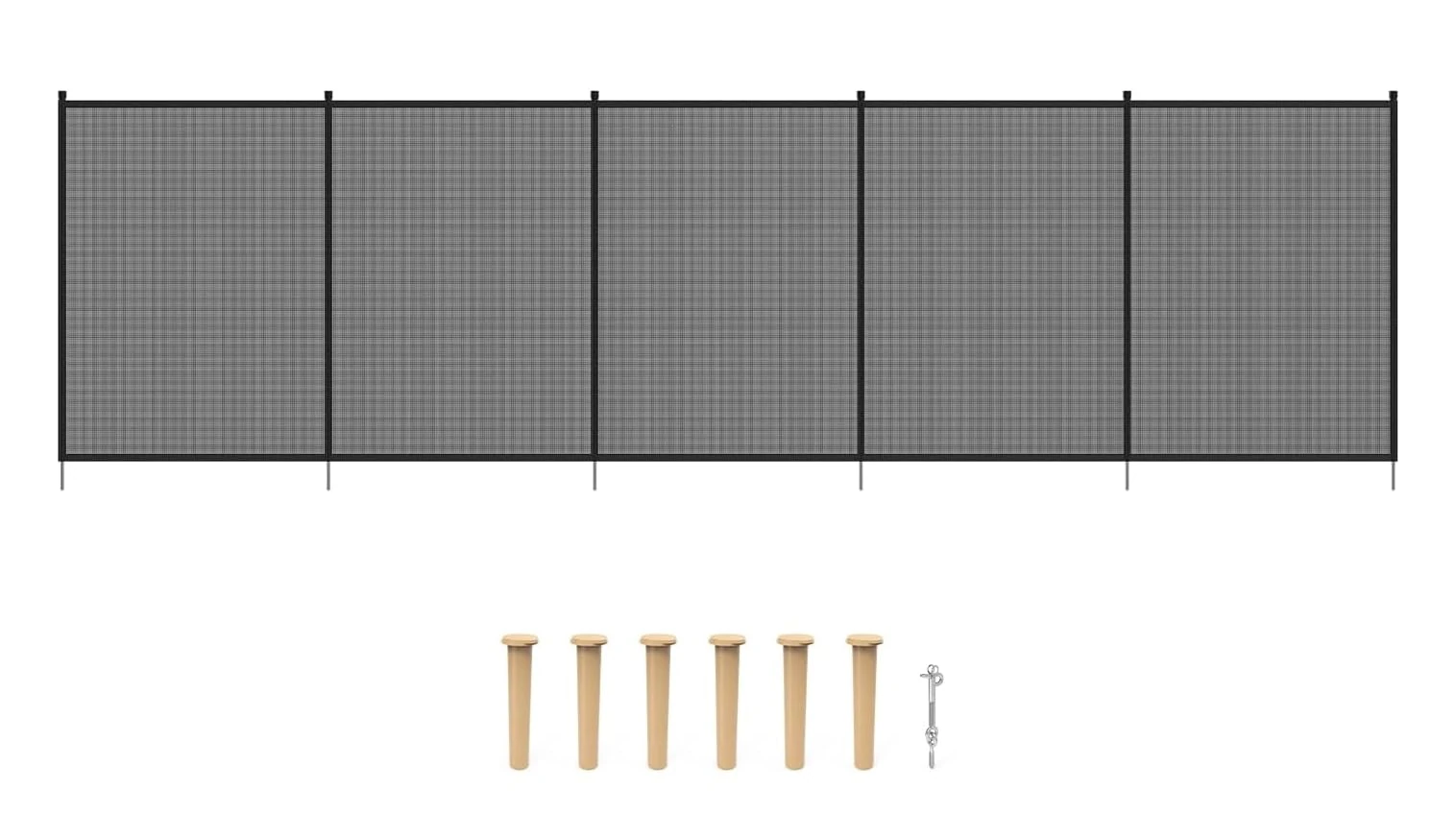 POOL FELLOWS 1.23m X 4.58m Removable Pool Safety Fence, Child & Pet Backyard Barrier, Temporary Mesh Pool Fence for Backyard, for Inground Swimming Pools, DIY Fencing Section in Black