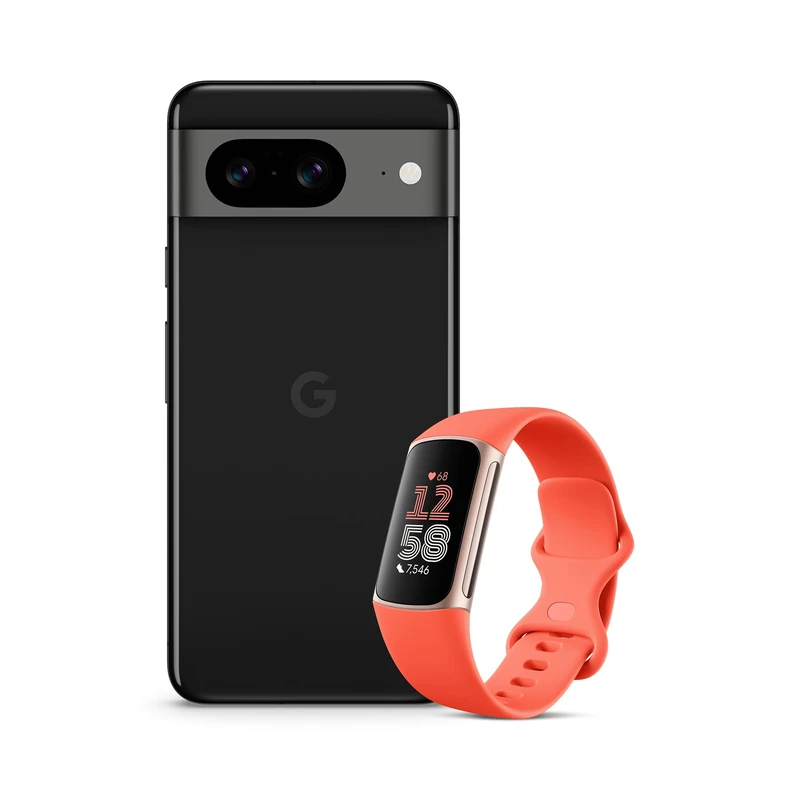 Google Pixel 8 Rose 128GB + Fitbit Charge 6 Porcelain Bundle