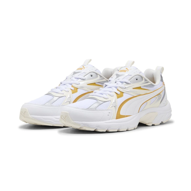PUMA Unisex MILENIO TECH Sneaker, White-Archive Gold-Warm White, 10.5 UK