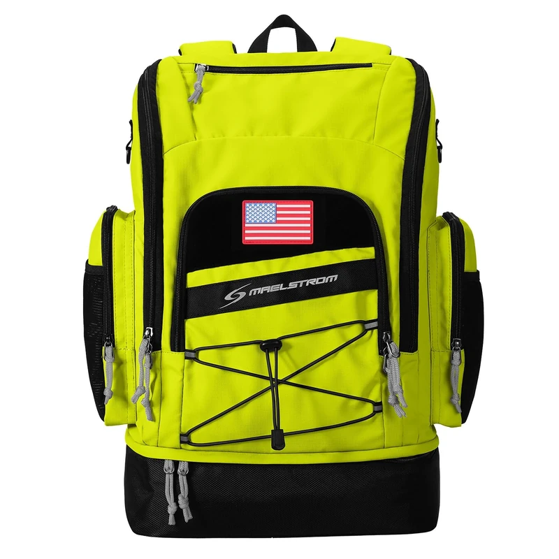 Maelstrom Swim Backpack 35L - Waterproof with Separate Shoe & Wet Compartment for Gym and Sports (Bright Yellow)