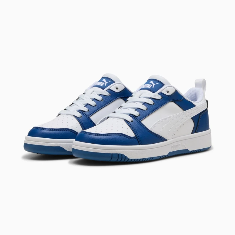 PUMA Unisex Kids Rebound V6 Lo Jr Sneaker, Clyde Royal Puma White, 5.5 UK