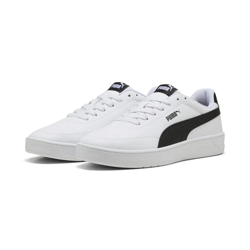 PUMA Unisex Court Classic Clean Sneaker, White Black, 10.5 UK