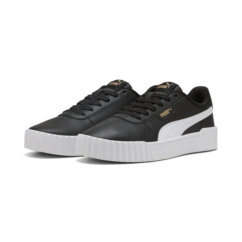 PUMA Womens Carina 3.0 Sneaker, Black White Gold, 6.5 UK