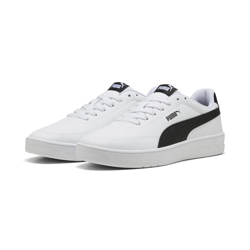 PUMA Unisex Court Classic Clean Sneaker, White Black, 9.5 UK