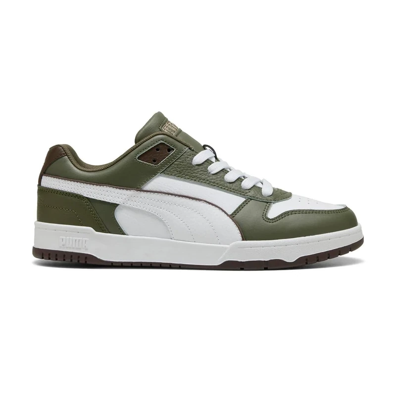 PUMA Unisex RBD Game Low Sneaker, Loden Green White-Chocolate, 3.5 UK