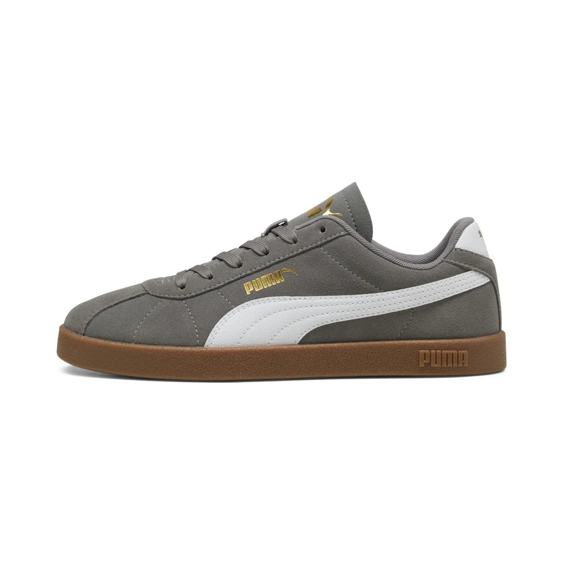 PUMA Unisex Club II Trainers, Cast Iron-PUMA White, 9.5