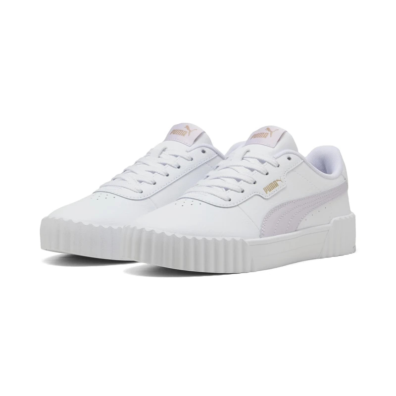 PUMA Womens Carina Adult Sneaker, 3 0 White Lilac Frost Gold, 5.5 UK