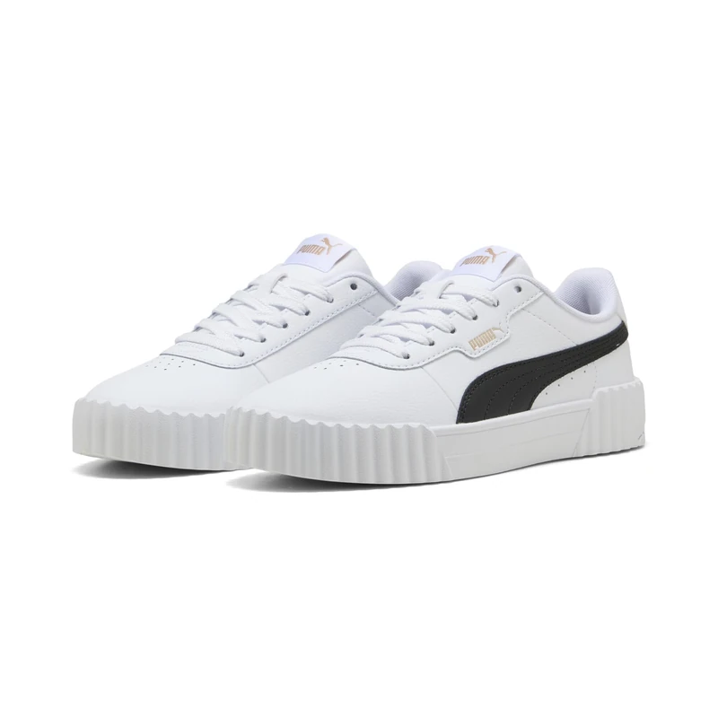 PUMA Women's Carina 3.0 Sneaker, White Black Gold, 5.5 UK