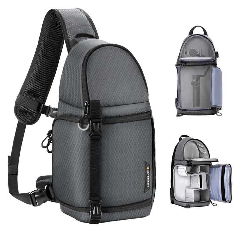 K&F Concept Camera Sling Bag for photographers, Professional 10L Waterproof Camera Shoulder Backpack for DSLR SLR Canon Nikon Sony Cameras